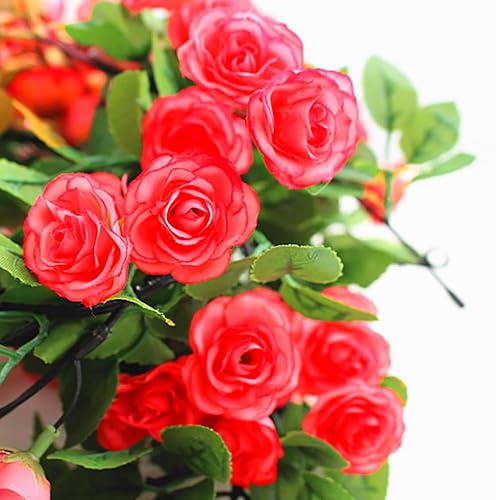 Miniatura 6 de 10 guirnaldas de rosas falsas, 7.5 pies, flores artificiales colgantes de vid de rosas para boda, hogar, oficina, arreglos de arco, decoración
