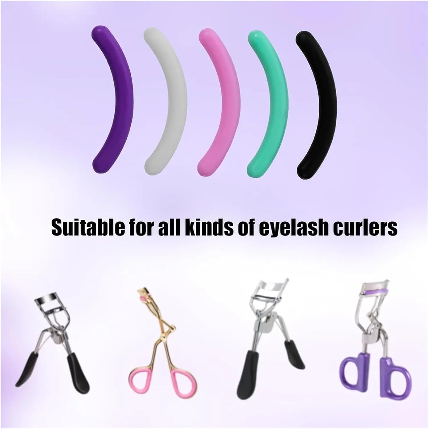 Eyelash Curler Refills 144PCS(6SETS) Silicone Pads UniversalEyelash Curler Pads Eye Lash Curlers Rubber Refills(24PCS-JT-Mix)
