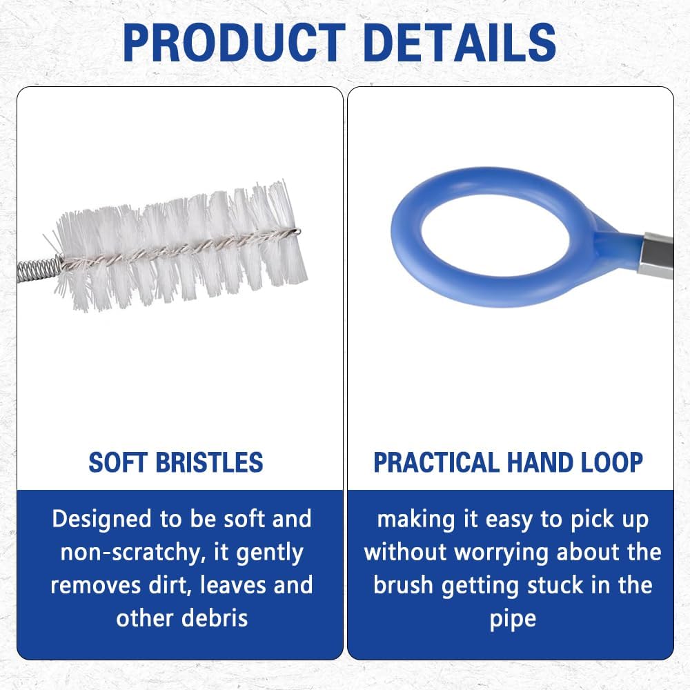 Auto Sunroof Drain Cleaning Tool, 78 Inch Long Flexible Drain Brush Pipe Cleaners for Car Sunroof, Sewers, Windshields image 5