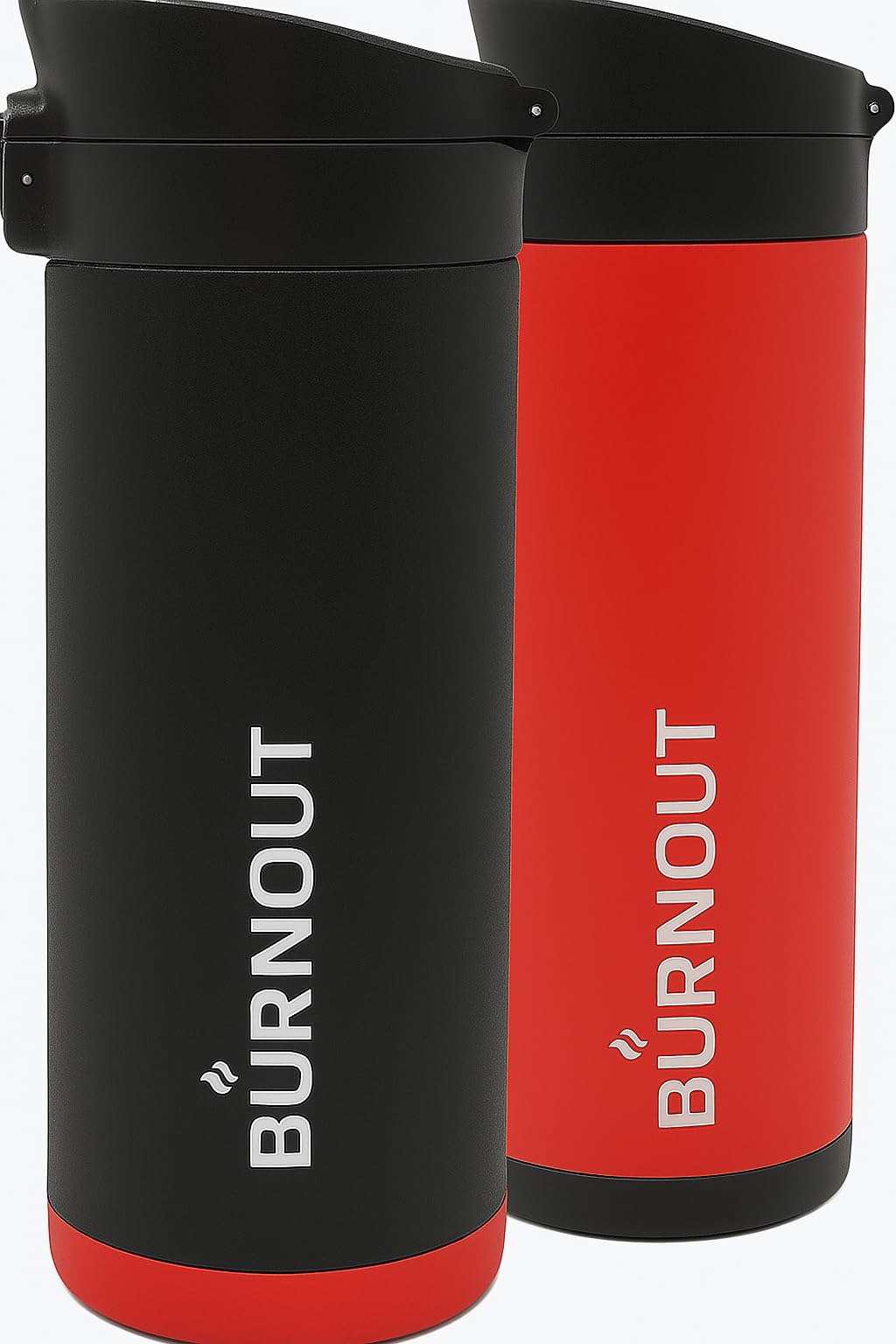 BURNOUT Black and Red Burnout 16 oz Drink-Now Mug - Take the Burn out of the hot coffee