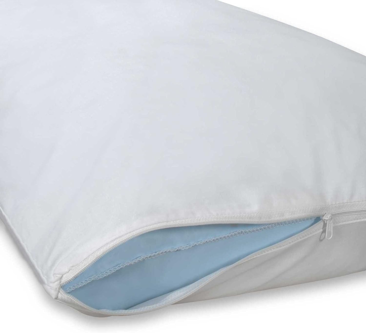 Pillow Protector Zipperd Queen 20x30 - White - Pack of 12
