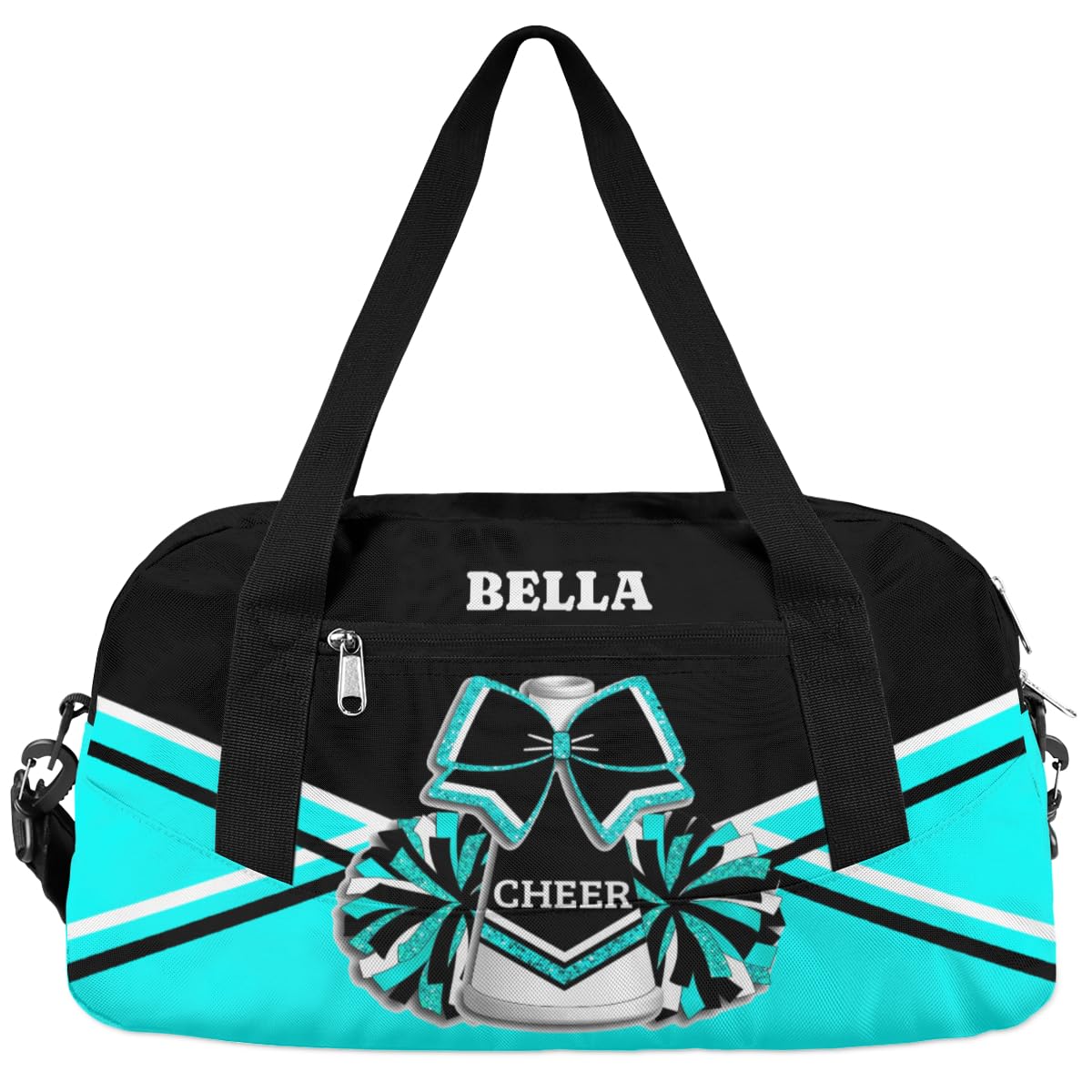 Personalized Cheerleader Dance Duffel Bag for Girl, Custom Gym Sport Weekender Travel Bag - Light Green