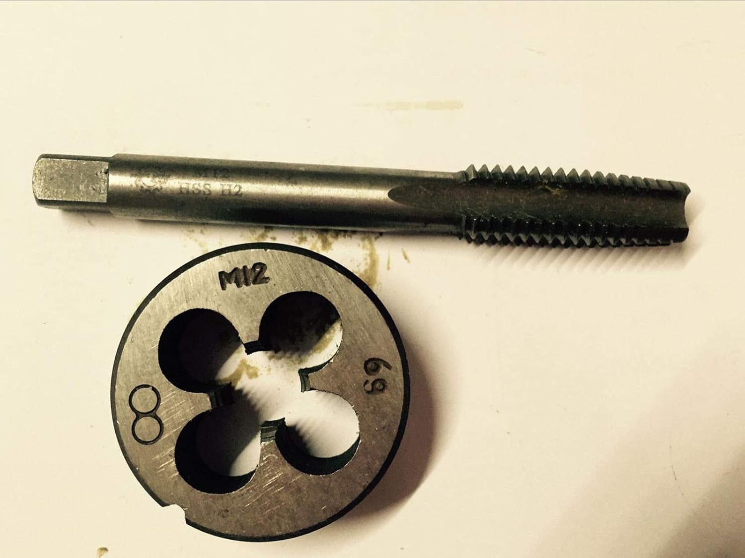 Metric Right Hand Die and Tap,Threading Tools Dies and Taps,M12 x 0.75 mm,1 set