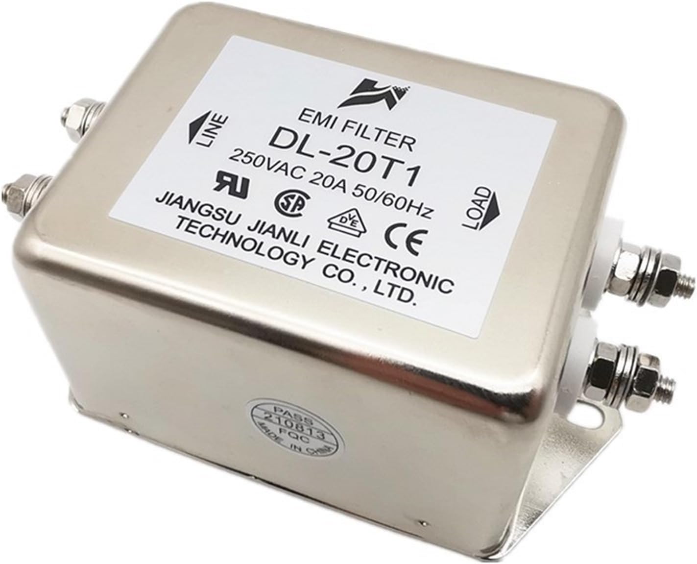 Power Filter DL-20T1 20A electromagnetic Anti-Interference and Noise Reduction Single-Phase AC EMI Filter(DL-15T1)