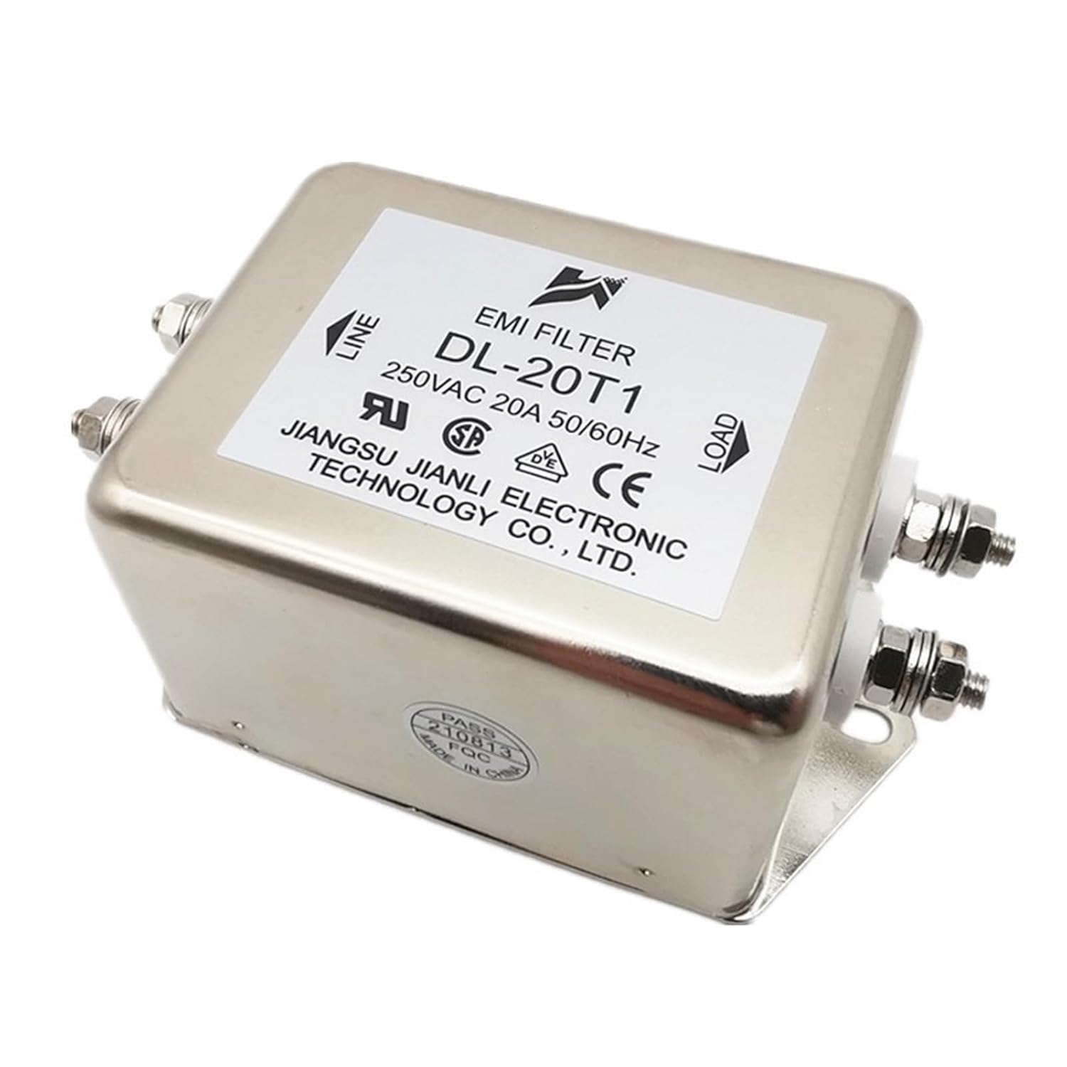 Power Filter DL-20T1 20A electromagnetic Anti-Interference and Noise Reduction Single-Phase AC EMI Filter(DL-10T1)