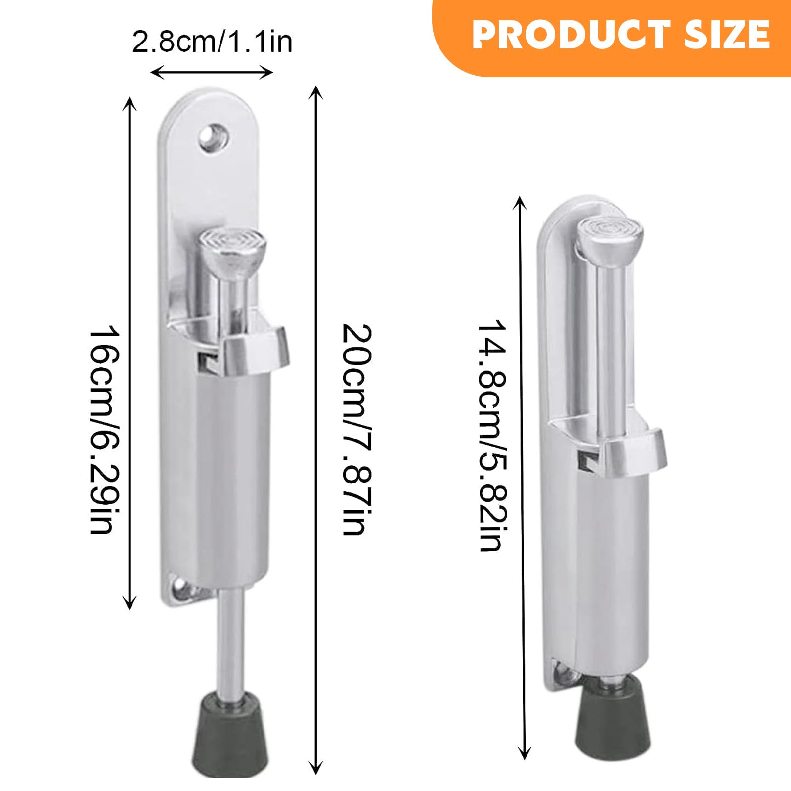 2 Fermaporta Da Pavimento KINHARD | Acciaio Inox 304 | Con Gomma Antirumore | Protezione Pareti - Foto 3