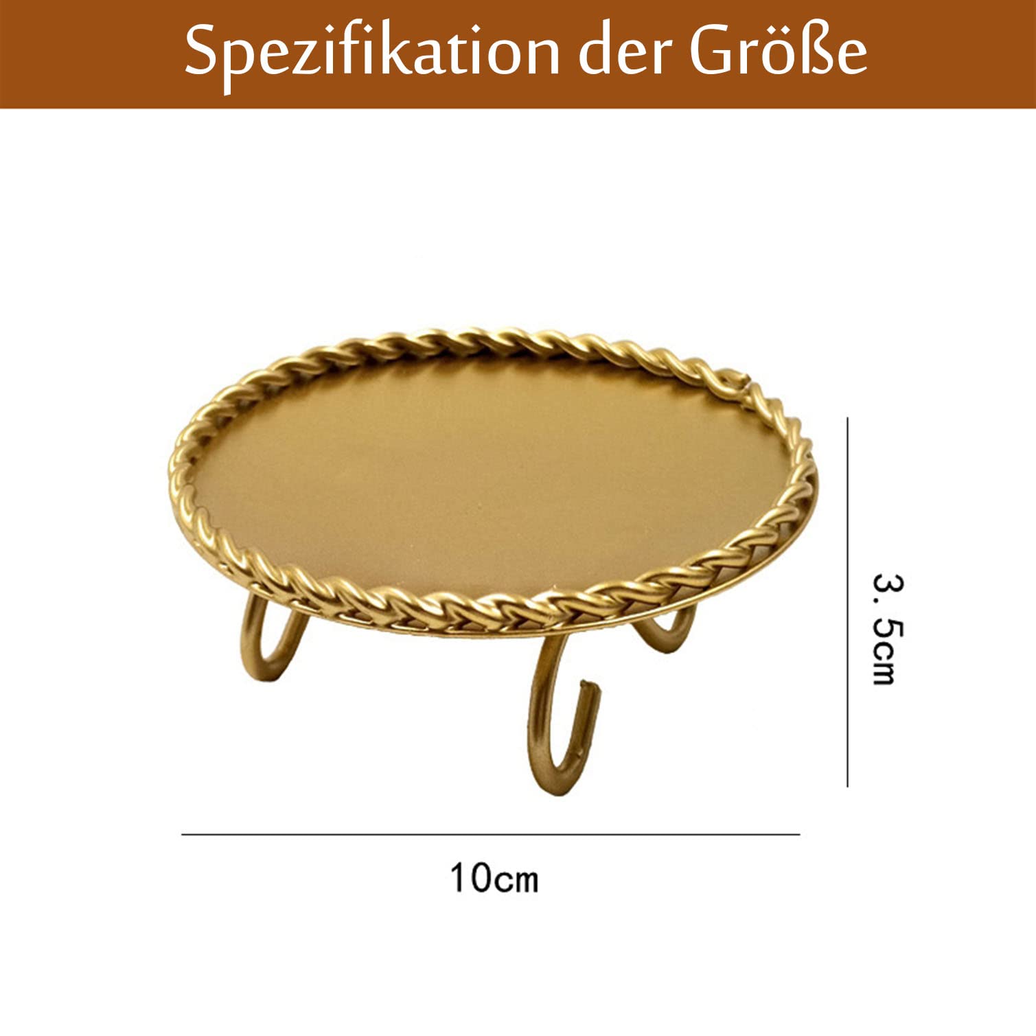 Kerzenständer, 2 4 6 Stück Kerzenteller Adventskranz, Gold D 10cm Eisenkerzenhalter Kerzenbecher Esstischdekoration Taufkerzen Hochzeitskerzen-6 Stück
