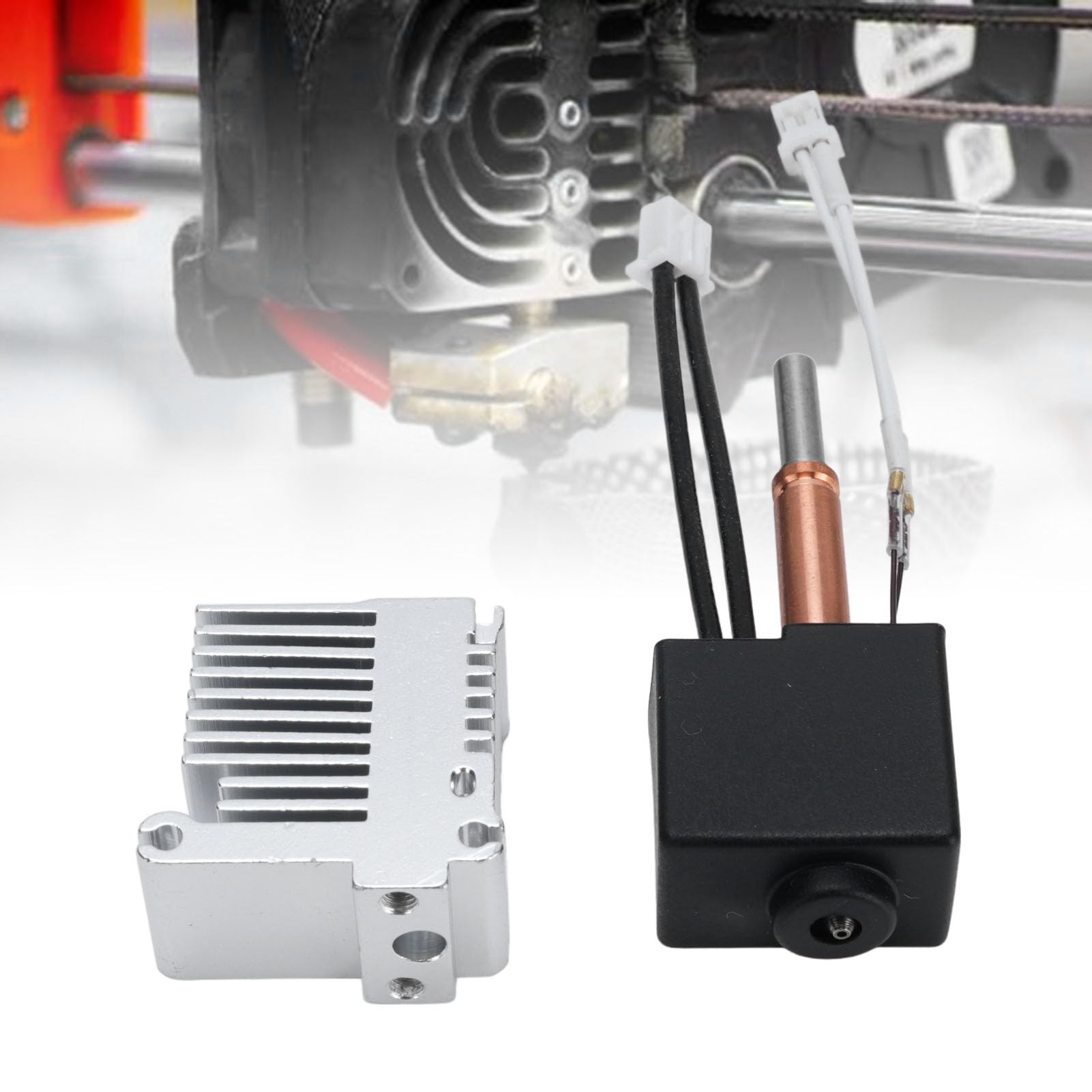 Hotend Kit, All Metal 1.75mm Extruder Nozzle, High Speed Printing with Heat Sink, for Combo 3D Printers (0.8mm)
