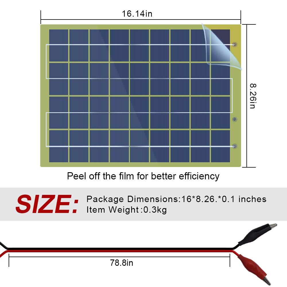 ECOWORTHY Waterproof 10 Watts 12 Volts Epoxy Solar Panel Module with