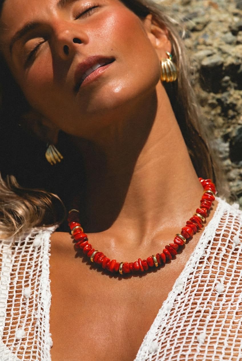 CLASSYZINT Beaded Necklaces for Women Chunky Bead Necklace Fashion Trendy Colorful Necklace Summer Jewelry Gifts