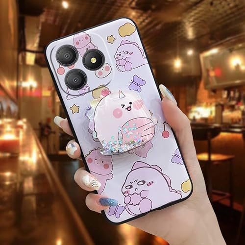 Phone Case Compatible with Blackview Wave 9C, Anti-knock Quicksand Soft Case Rotatable stand Skin feel silicone Kickstand cute T