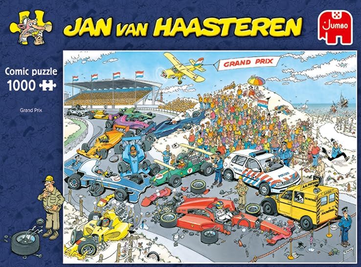 Miniatura 7 de Jumbo, Jan Van Haasteren - Rompecabezas de 1000 piezas para adultos con diseño único de cómic "Grand Prix"
