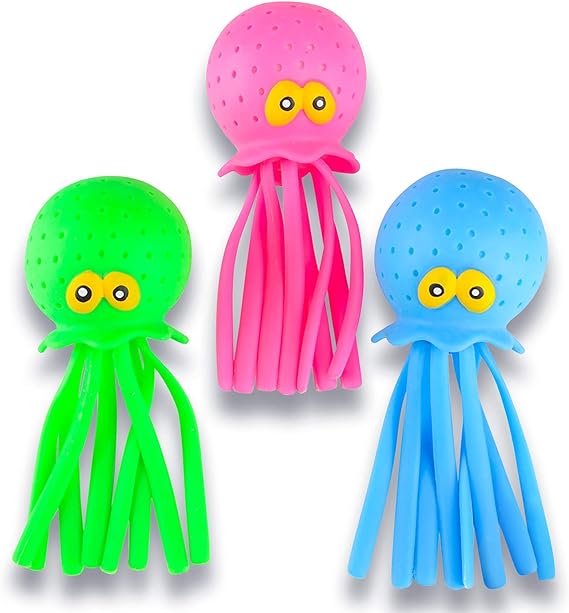 ArtCreativity Baby & Toddler Toys,Bath Toys ArtCreativity Octopus Water Balls, Set of 3, Rubber Kids’ Bath Toys, Sensory Stress Relief Pool Toys for Kids, Cute Goodie Bag Fillers for Boys and Girls, Pink, Blue and Green