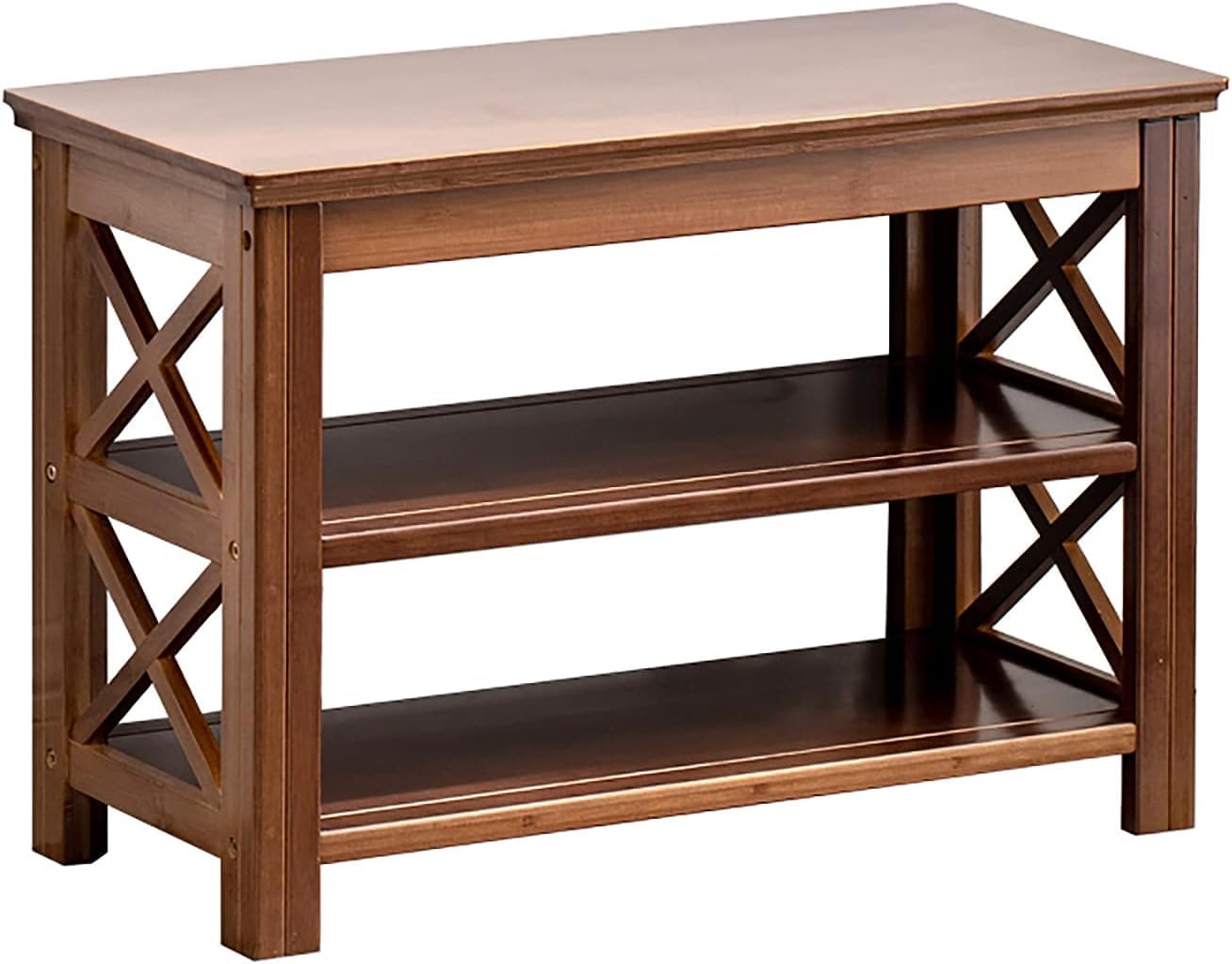 Banc de rangement chaussures créatif en bambou style rétro ottoman