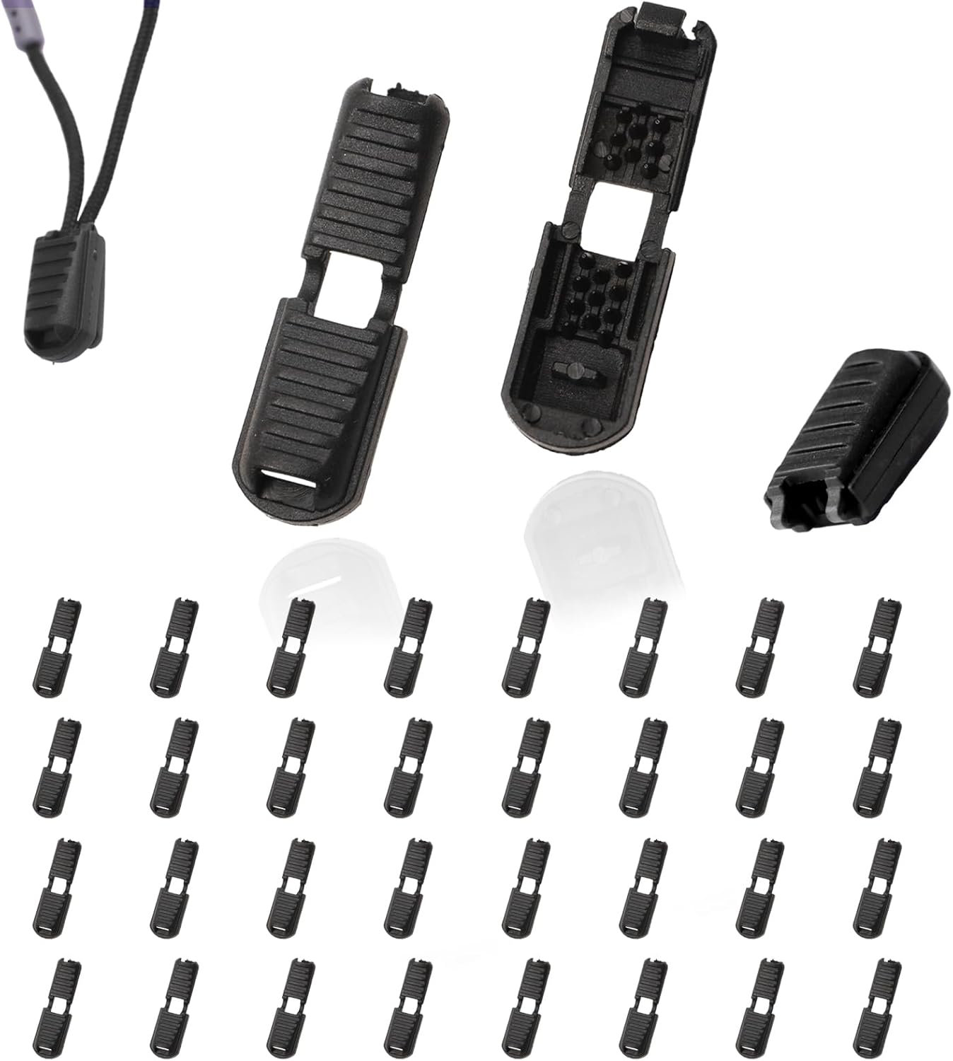 32 Pack Zipper Pull Cord Ends, Zipcords Stopper Paracord