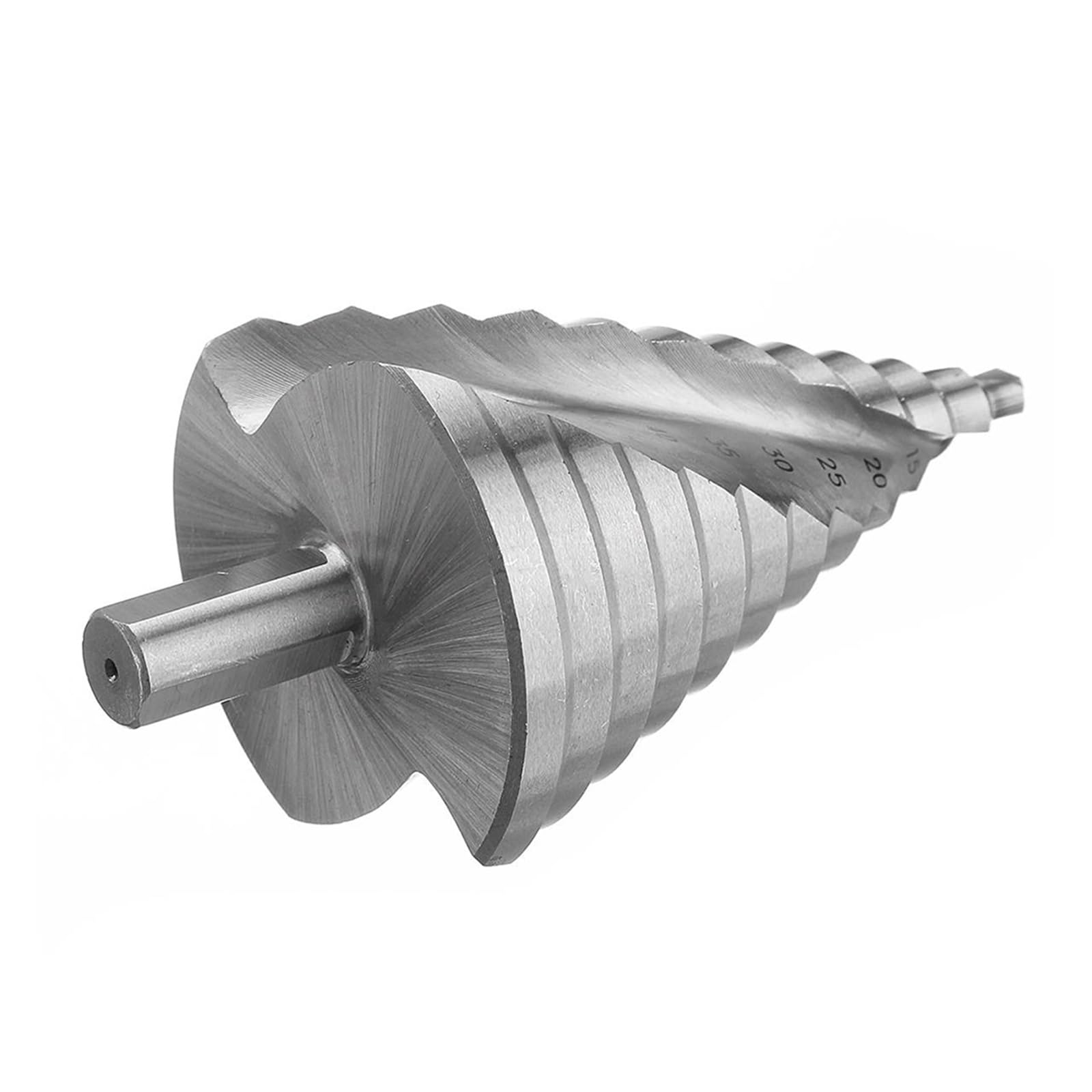 1 szt. 6-60 mm wiertło stożkowe stopniowe HSS ze spiralnym rowkiem | Frez do otworów w drewnie i metalu z chwytem okrągłym ze stali szybkotnącej
