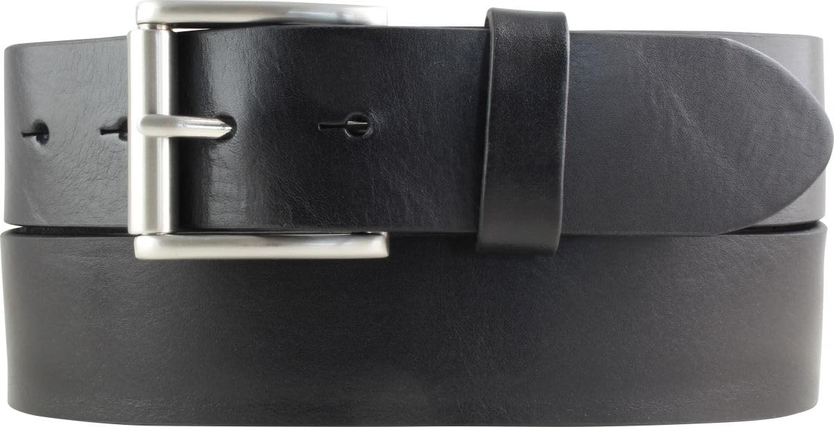 BELTINGER Jeans-Gürtel mit Rollenschnalle aus Vollrindleder 4 cm | Hochwertiger Leder-Gürtel für Herren 40mm | Herren-Gürtel made in Italy