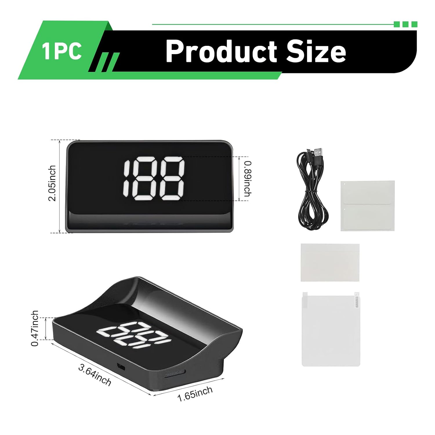 Car Heads up Display, High Definition Digital GPS HUD Speedometer, USB Cable Windshield Speedometer Projector, Fit for Most Cars, Trucks, SUVs (White)