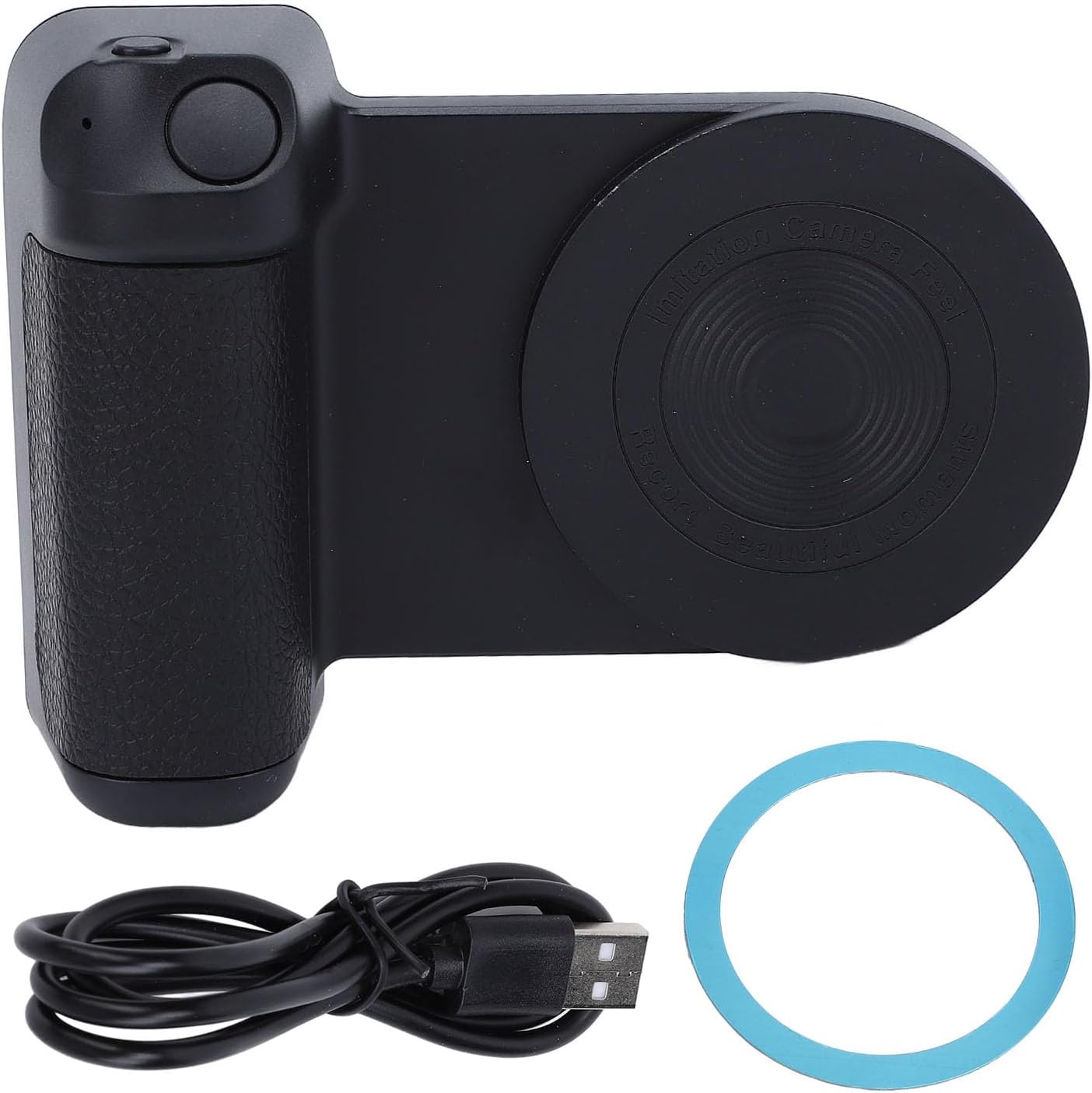 Magnetic Phone Camera Grip Handle, Camera Handle Bluetooth Bracket, with Bluetooth Shutter Remote, Charging Stand Phone Hand Grip(Black)