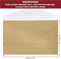 Vista 4 de COOSHADE Instant Canopy SunWall - Toldo de pared lateral de 10 x 10 pies para tienda de campaña desplegable, paquete de 1 solo pared lateral