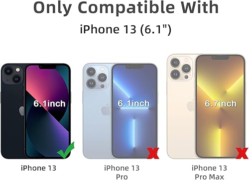 Miniatura 2 de Funda transparente 5 en 1 para iPhone 13 de 6.1 pulgadas, con 2 protectores de pantalla y 2 protectores de lente de cámara, película de vidrio