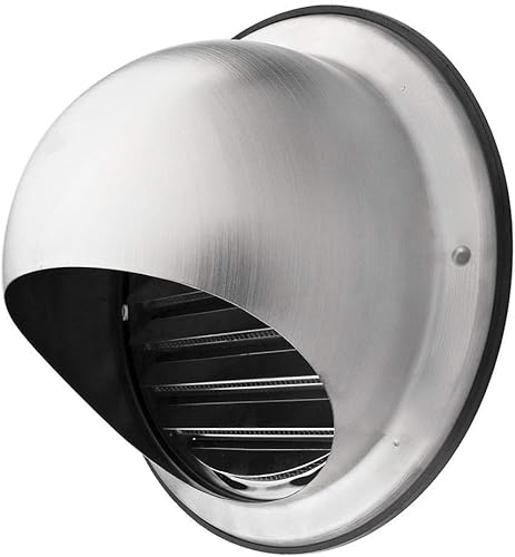 Miniatura 8 de calimaero KWG - Capucha redonda de acero inoxidable para parrilla de 5 pulgadas con sello de goma, se adapta solo a conductos de metal