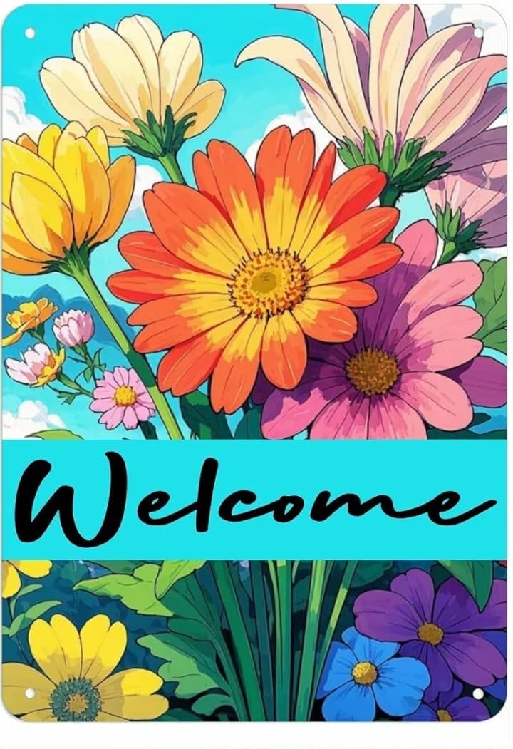 Welcome Art Plaque Wall Decor Look Funny Gifts for Cafe Home Kitchen Bathroom Farm Garden Bar Posters Tin Sign 8x12 Inch