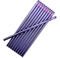 Vista 8 de ezpencils - Lápiz personalizado a granel, lápices redondos, barril de color negro (cuerpo), borrador rojo y virola de latón, paquete de 10