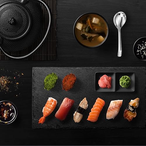 Miniatura 4 de KEAWELL Cucharas de sopa prémium de 7.3 pulgadas con asa de gancho, juego de 4, acero inoxidable 1810, cuenco hondo, perfectas para ramen, pho,