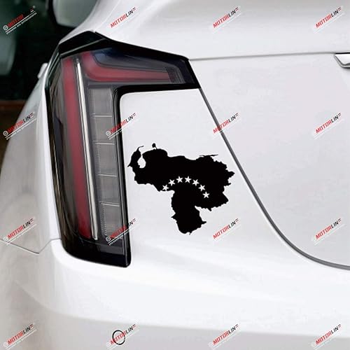 Miniatura 2 de 2 calcomanías de vinilo negro de 5 pulgadas con diseño de mapa de Venezuela, troquelada sin bkgrd de un solo color