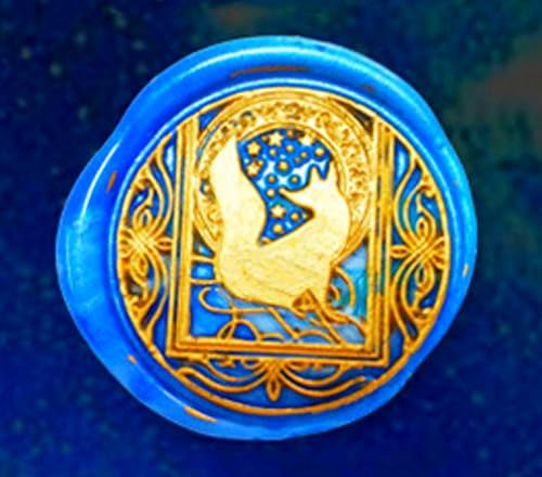 Miniatura 9 de ANBOSE - Juego de sellos de cera, juego de sellos de cera de animales estrellados con 4 cabezas de latón extraíbles y 1 mango de madera, sello de