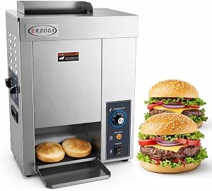 Commercial Conveyor Bun Toaster, Automatic Bread Toaster, 1400 Pcs/H | 1400 pcs/h output; 50-230°C temperature range; 2kW power; for burger shops