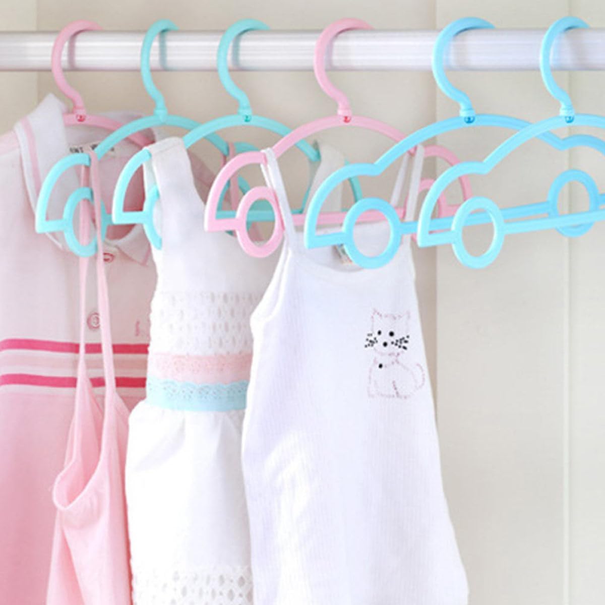 10 Pieces Plastic Baby Clothes Hangers for Boy Girl Closet Organization