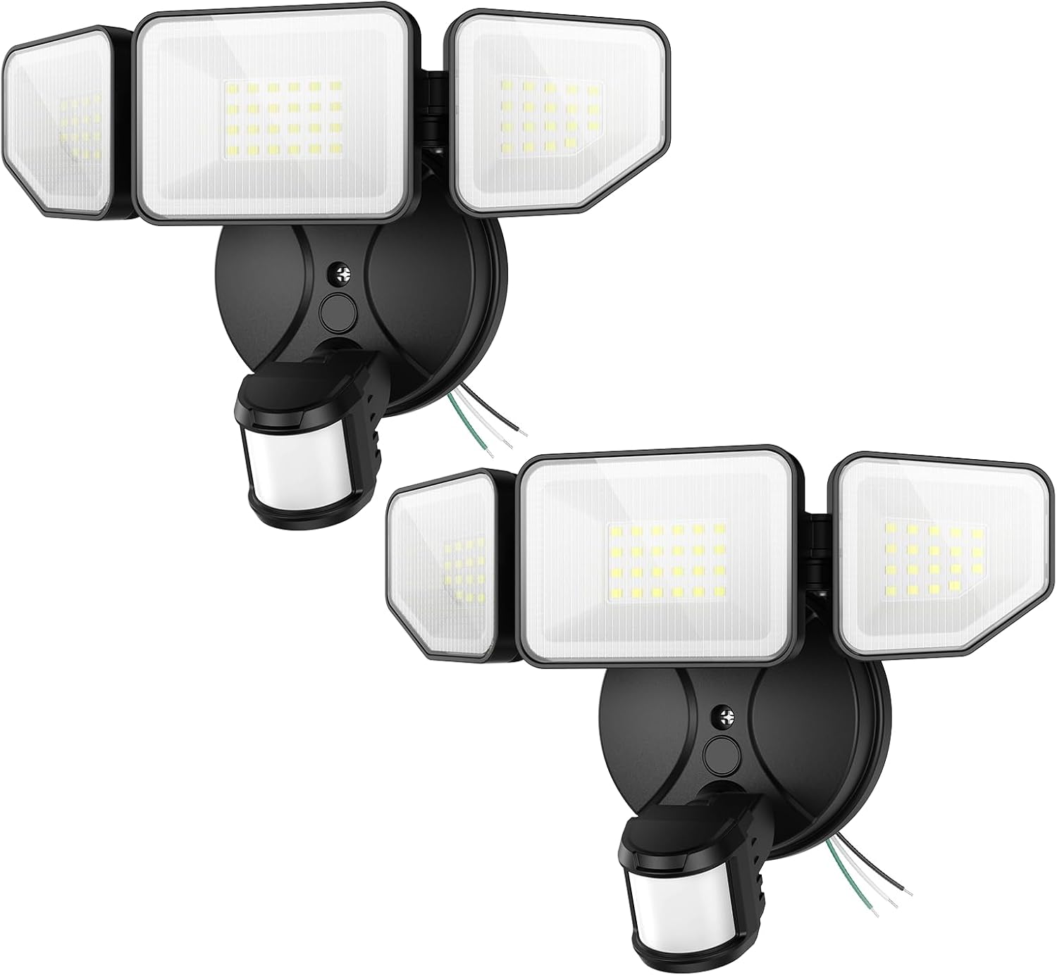 65W 6500LM Flood Lights Outdoor Motion Sensor, Hardwired Security Floodlights 6500K IP65 Waterproof, Dusk to Dawn Lighting Outside, Black 2 Pack