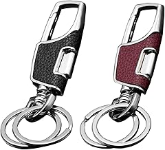 Metal Key Ring with Carabiner, Set of 2 Zinc Alloy Carabiner Key Rings with Key Ring Closure