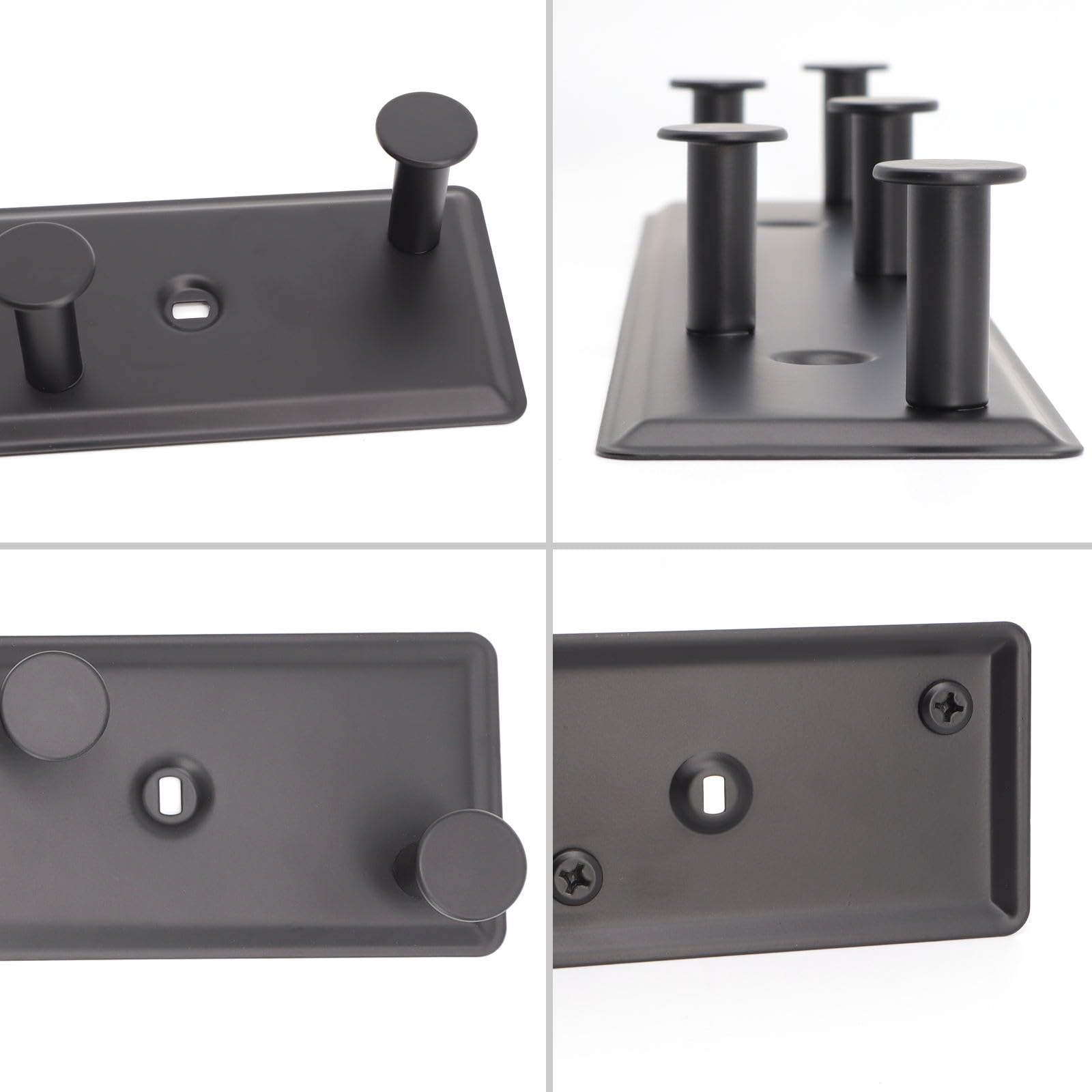 SYPEN Wall Coat Rack with 7 Hooks, Wall Coat Hooks, Metal Coat Rack, Wall Coat Rack with Screws, Hook Rack for Bedroom Bathroom (Black) - Image 4