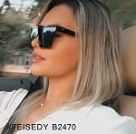 FEISEDY Fashion Oversize Siamese Lens Sunglasses Women Men Succinct Style UV400 B2470