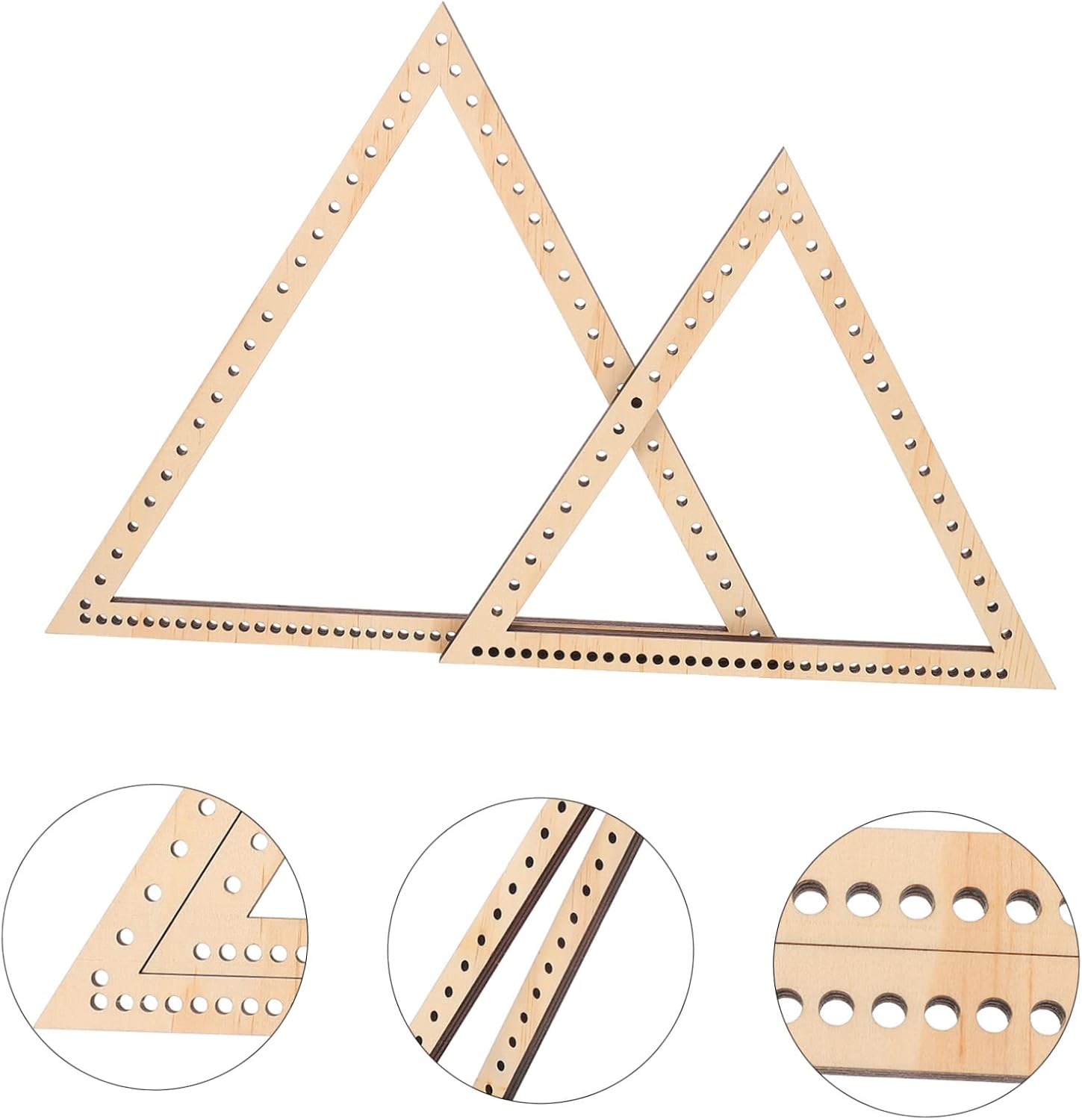 EPIGEIST 2pcs Triangle Knitting Frames Handmade Tapestry DIY Tools for Wall Hanging Crafts Natural Weaving Kits for Parent Activities and Creative Projects