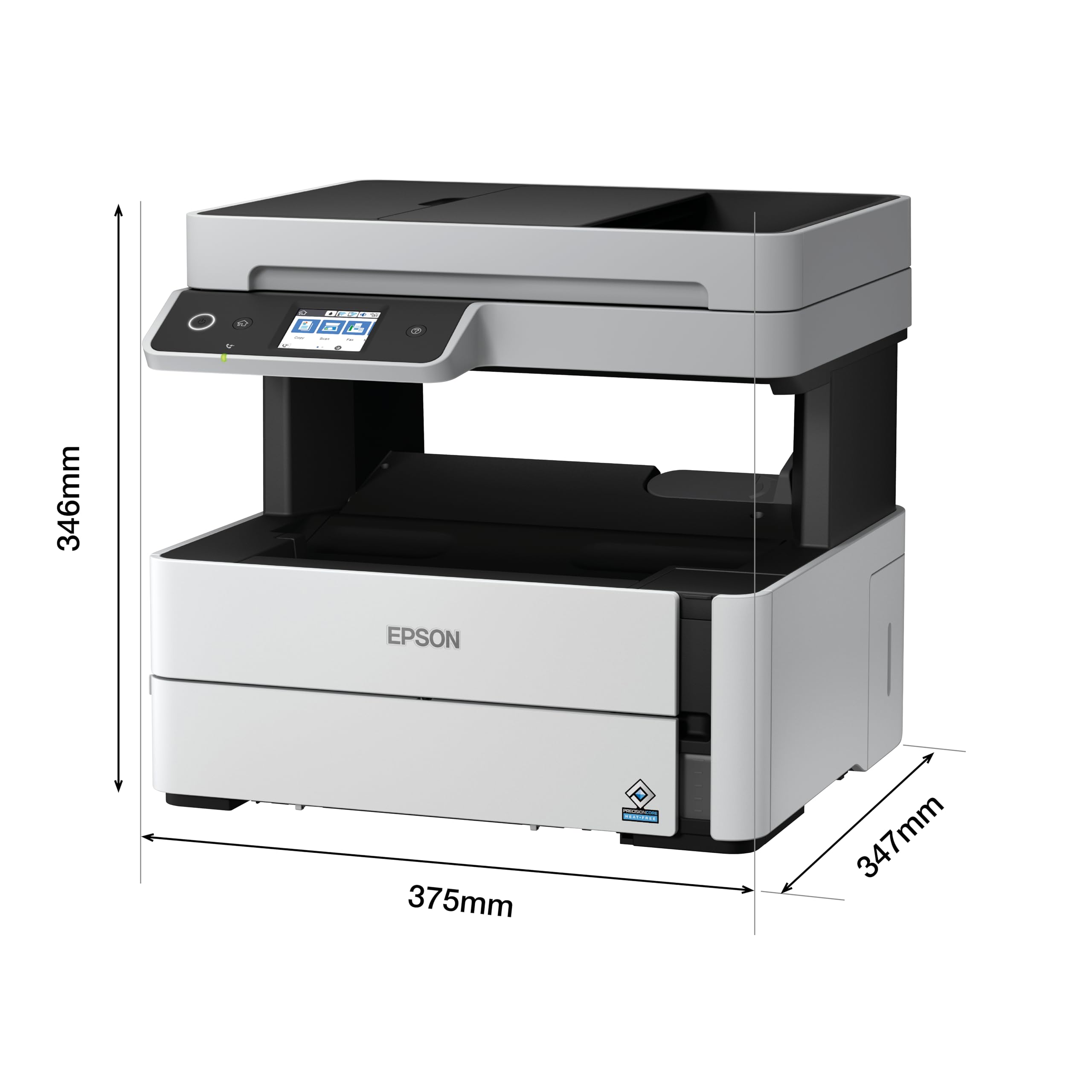 Epson Ecotank Et-M3140 Stampante Monocromatica 4-In-1, Stampa Fino a 11000 Pagine, Risparmio Energetico, Stampa di Alta Qualità, Touch-Pad da 6.1 Cm, Flaconi Inchiostro Inclusi, Bianco