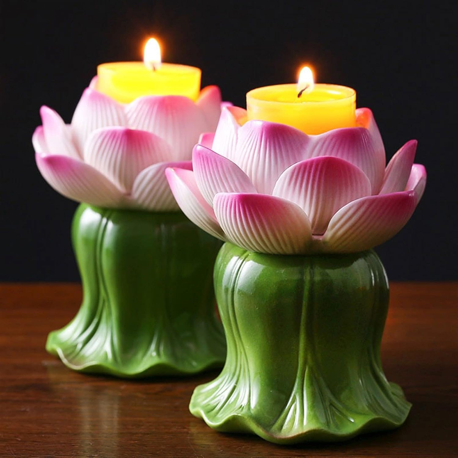 Candleholders Beautiful Lotus Candlestick Ceramic Interior Decoration