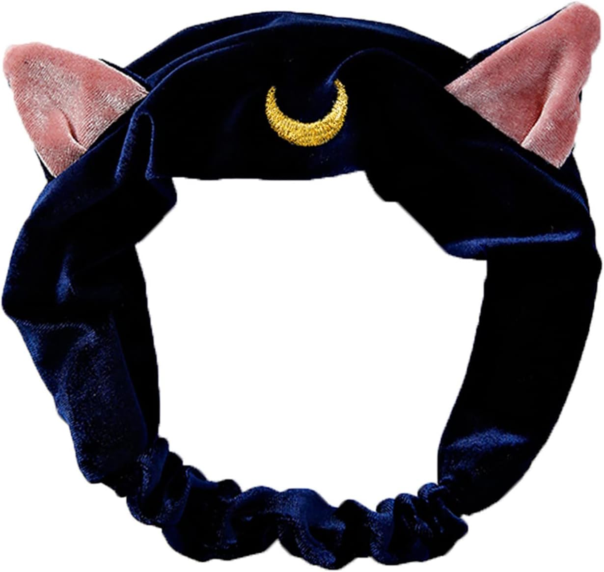 Ziper Cute Cat Usagi Moon Cosmetic Hairband shower headband (Blue)
