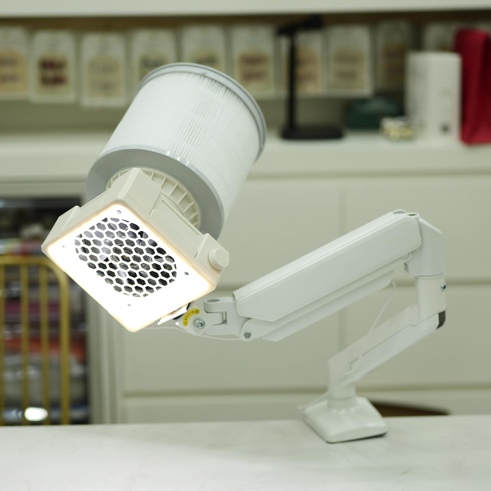 Colector de polvo de uñas, sistema de vacío profesional con filtro reutilizable, luz LED, soporte universal para uso doméstico en salón, extracción eficiente de polvo