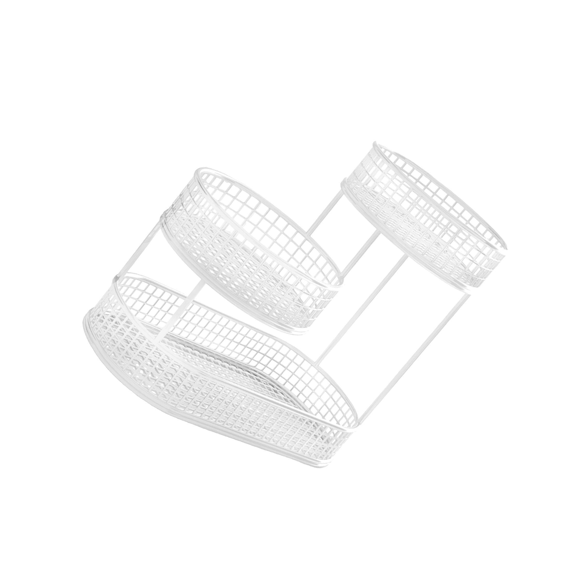 Alcxazs White Breathable Vegetable Storage Basket Countertop Metal Wire Fruit Organizer Keeping Produce Fresh And Visible Daily Vegetable Bread Holder Stand For, 32X32cm