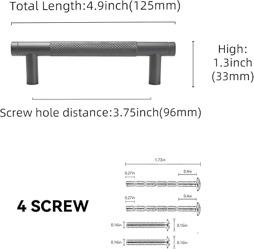 Miniatura 2 de Paquete de 10 tiradores de gabinete de cocina negro mate de 3.75 pulgadas, tiradores de gabinete moleteados, tiradores de cajón negros, accesorios