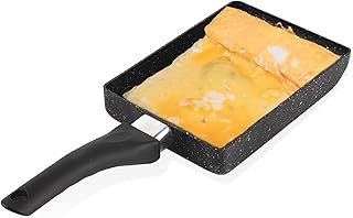 Tamagoyaki Japanese Omelette Pan, Rectangular Omelette Pan Non‑stick Frying Pan with Plastic Handle, Black