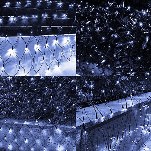 Dazzle Bright Christmas Net Lights, 360 LED 12FT x 5 FT Green Wire Waterproof Connectable String Lights with 8 Modes, Christmas Outdoor Light for Bush Garden Party Wedding Holiday Decoration (White) by Dazzle Bright - Image 4
