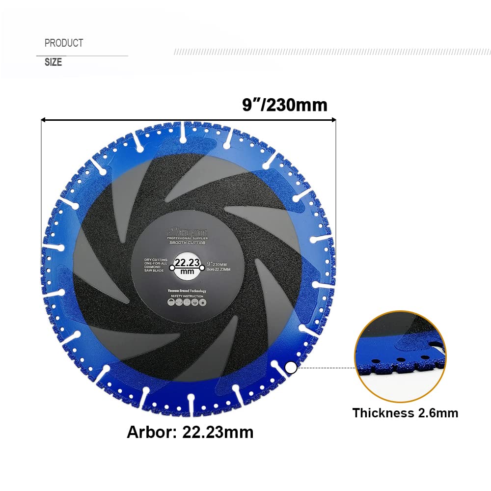 SHDIATOOL Metal Cutting Disc Diamond Saw Blade All Purpose Cut Off Wheel for Rebar Sheet Metal Angle Iron Stainless Steel