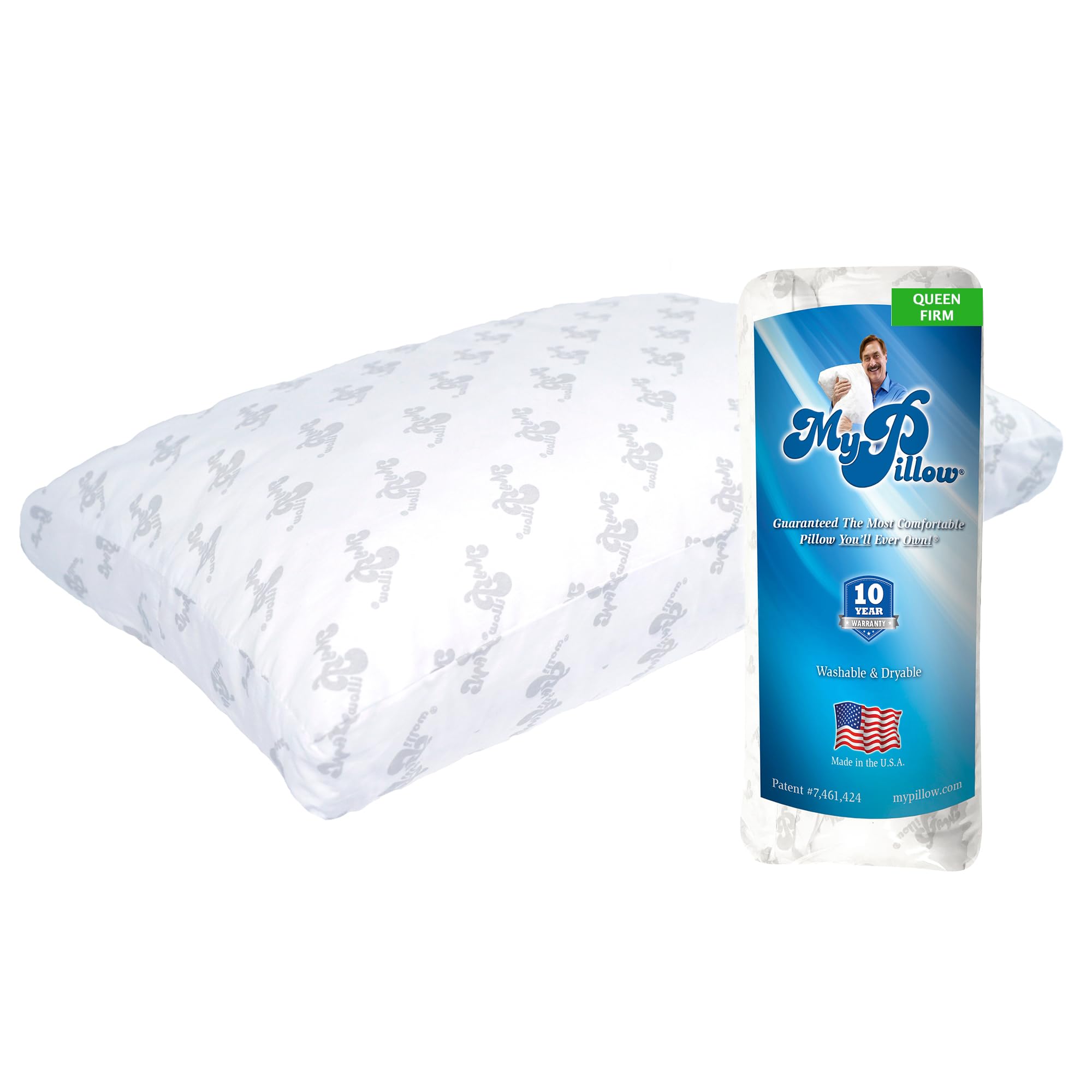 My Pillow Series Bed Pillow, Standard/Queen Size, Green Level by MyPillow Inc