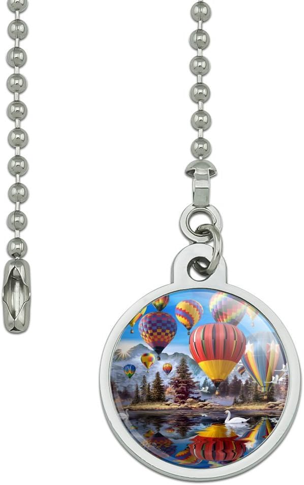 GRAPHICS & MORE Hot Air Balloons Mountain Reflections Ceiling Fan and Light Pull Chain