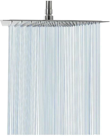 Marcoware SS Breezo Heavy Duty Bathroom Overhead Shower Head 12 Inches, Chrome, Polished Finish